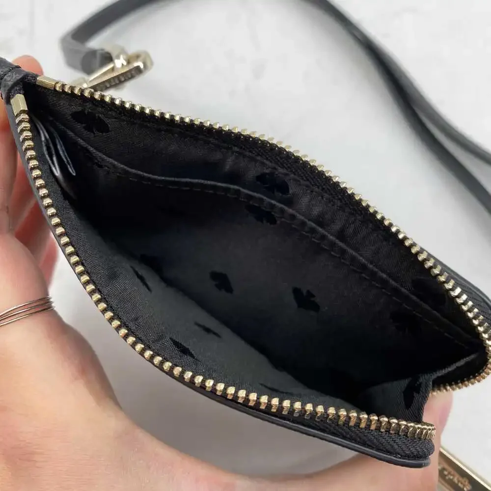Kate Spade Black Leather Wristlet | OS Regular Clutch